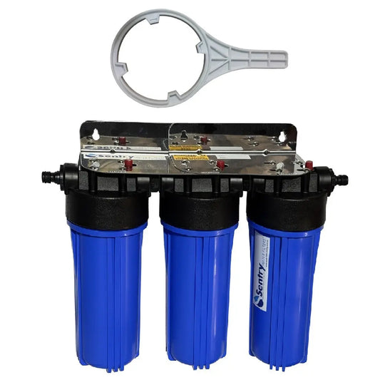 Caravan RV Mobile Home Triple Filter CVL Camping with a housing spanner Sentry Water Filters