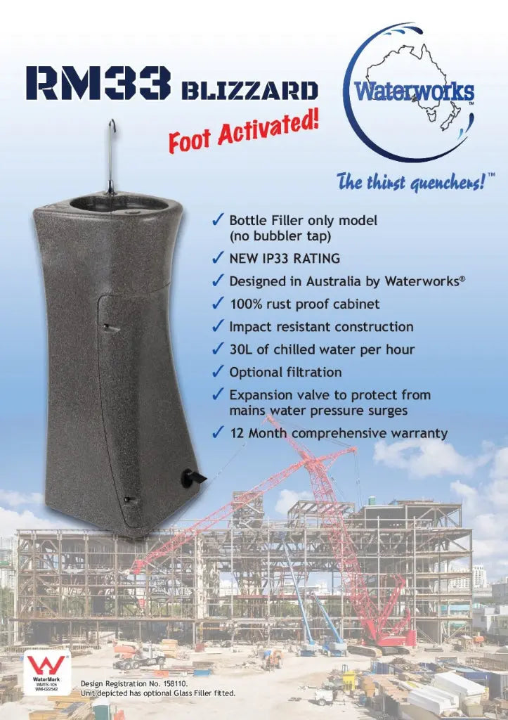 RM33FA blizzard Waterworks WW high volume foot activated water cooler