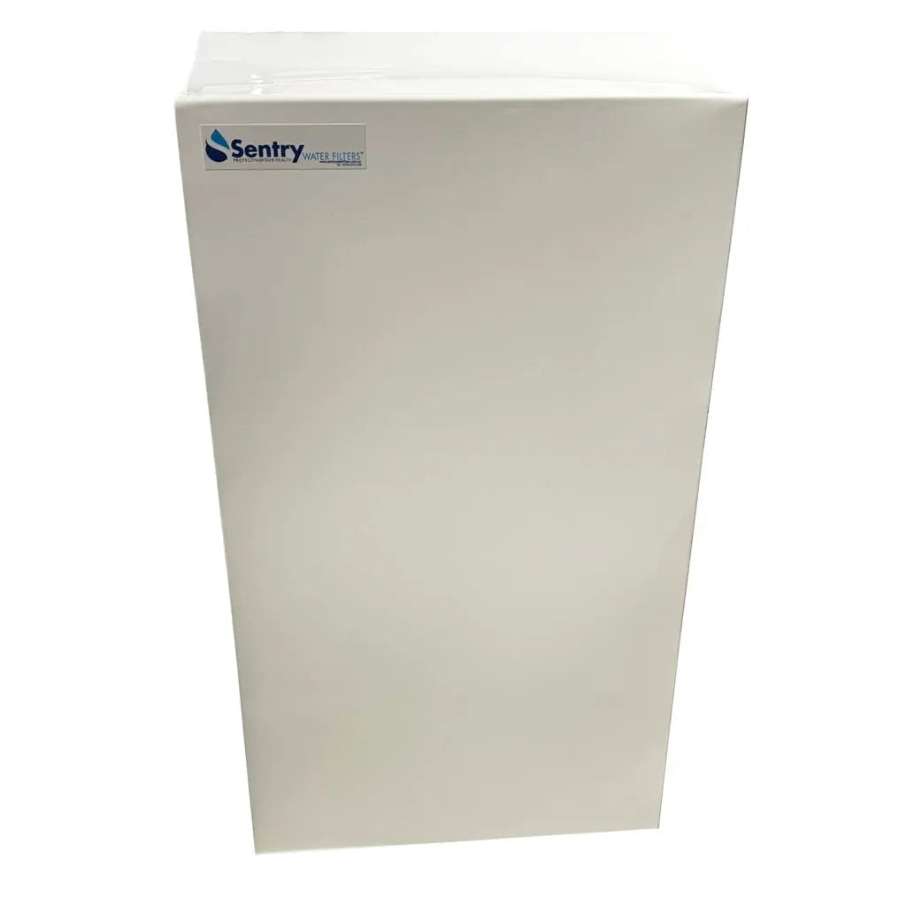 Big Blue Whole House Home Mains Water Filter System 20"X4.5" Front view of double / twin protective BB cover Sentry Water Filters