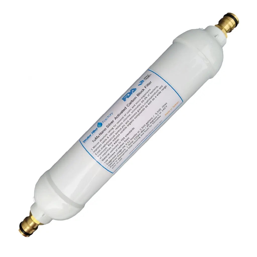 Caravnan in line inline 0.5uM nano silver carbon block filter