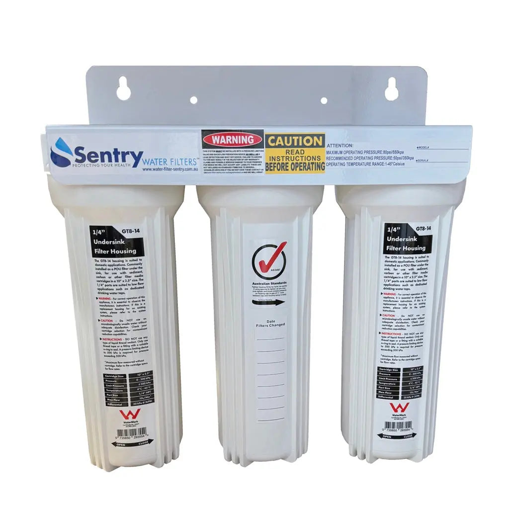 Mains Water White Triple Under Sink | Three Stage Under Sink Sentry Water Filters