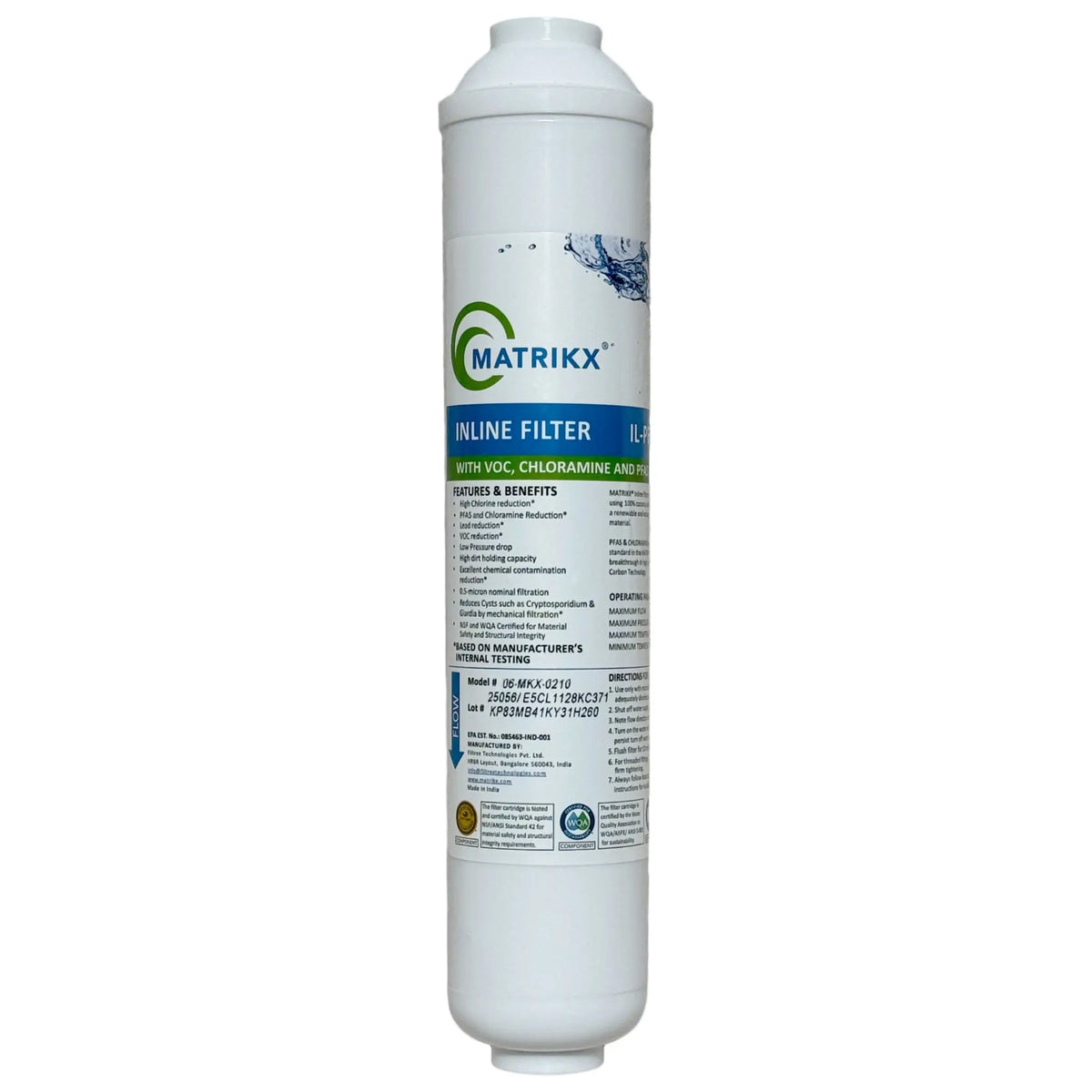 Matrikx PB1 inline 10" filter