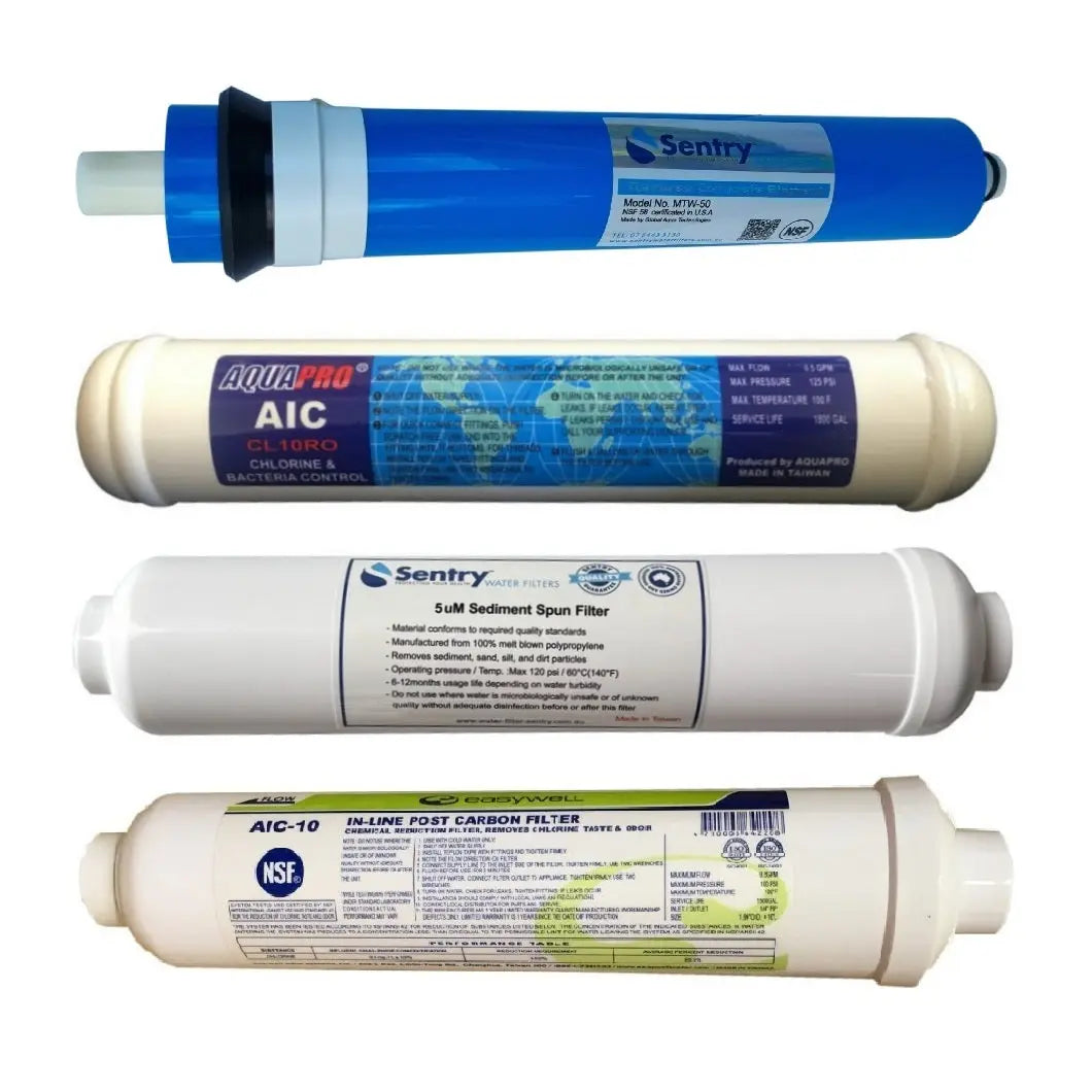 Sentry Water filters Replacement filter kit for the Premium Counter-top Reverse Osmosis filter system with RO membrane CTRO-4P-G