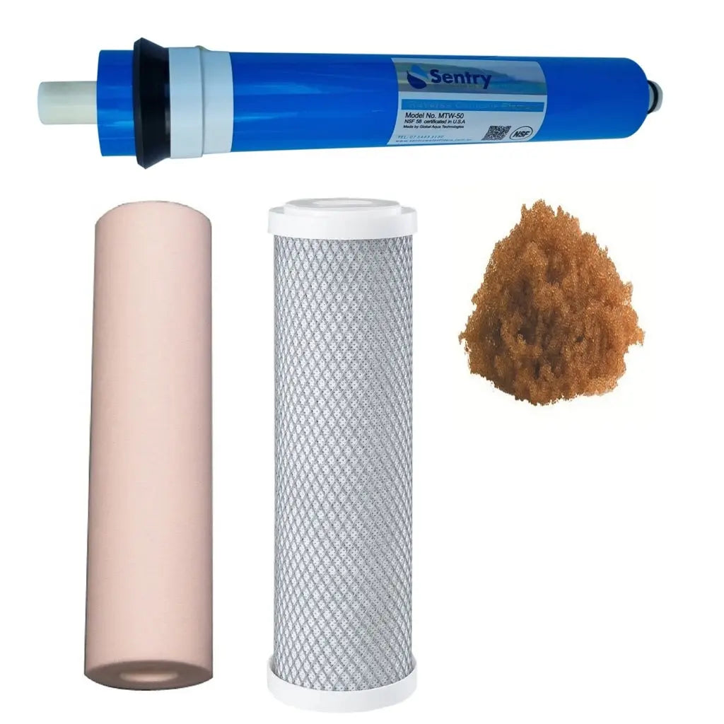 Sentry Water Filters Aquarium Fish Reverse Osmosis replacement Filter RO Membrane standard volume pre-filters one DI resin refill PRO-4