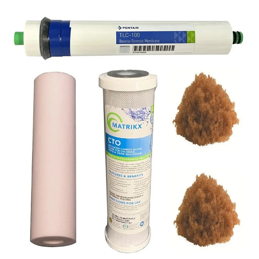 Sentry Water Filters Aquarium Fish Reverse Osmosis replacement Filter Pentek, Pentair RO Membrane high volume pre-filters two DI resin refills PRO-4