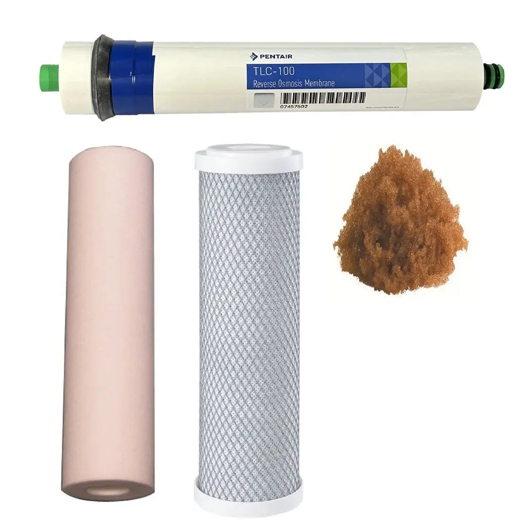 Sentry Water Filters Aquarium Fish Reverse Osmosis replacement Filter Pentek, Pentair RO Membrane standard volume pre-filters one DI resin refill PRO-4