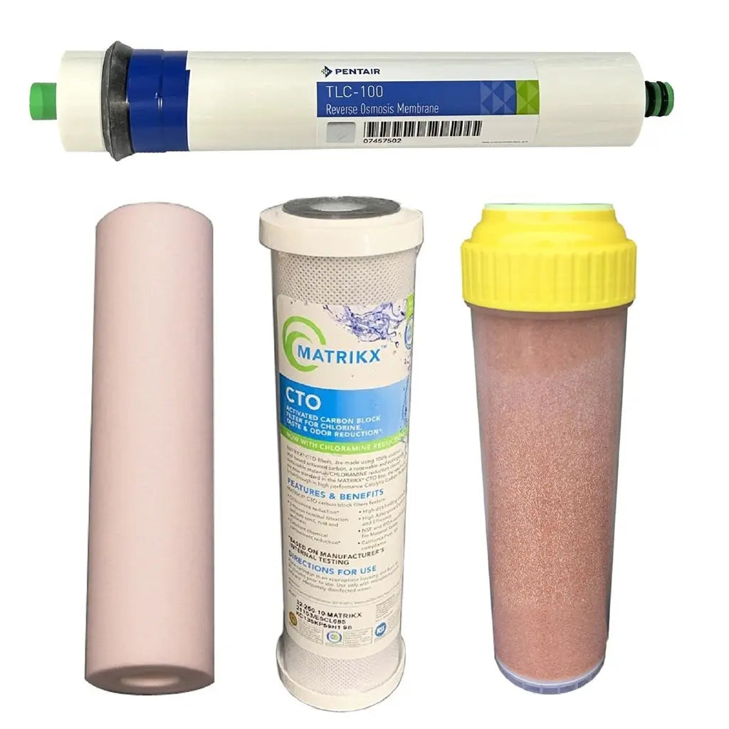 Sentry Water Filters Reverse osmosis filter PRO 4DJ high volume replacement filter pack with Pentek RO membrane and resin cartridge