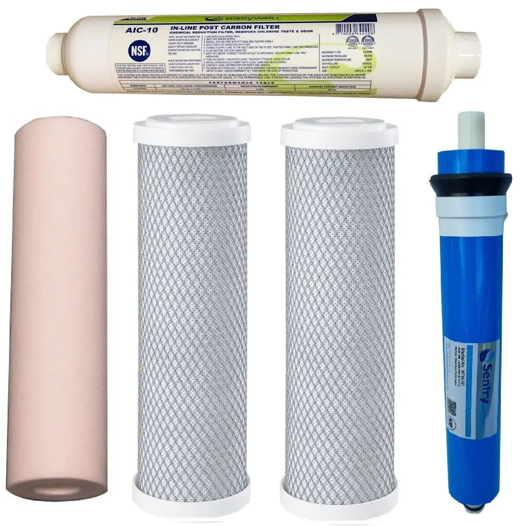 Sentry Water Filters reverse osmosis RO filter packs stage 5 replacement pack with 50gpd membrane