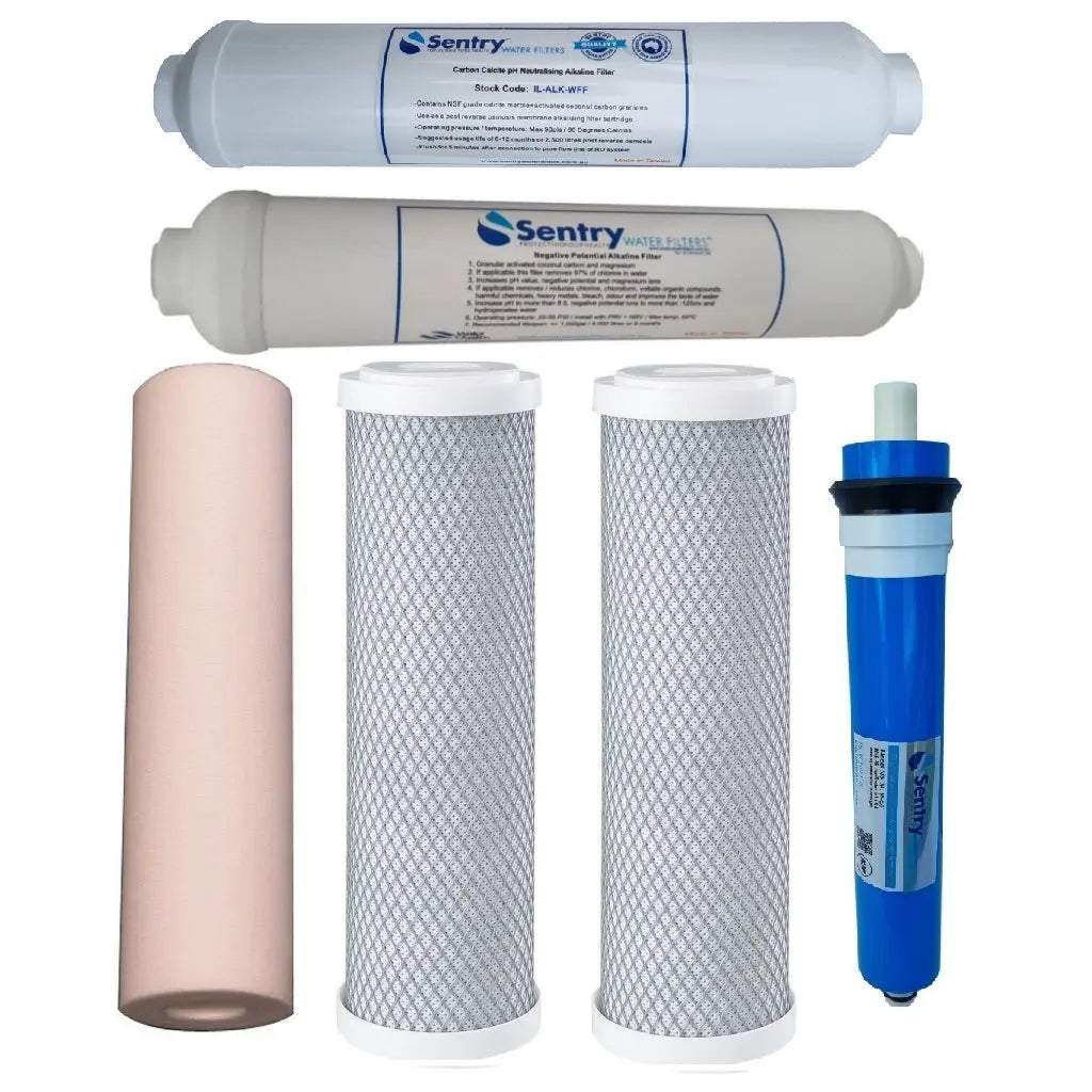 Sentry Water Filters reverse osmosis RO filter packs stage 6 replacement pack with 50gpd membrane