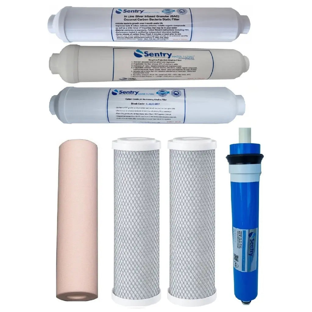 Sentry Water Filters reverse osmosis RO filter packs stage 7 replacement pack with 50gpd membrane