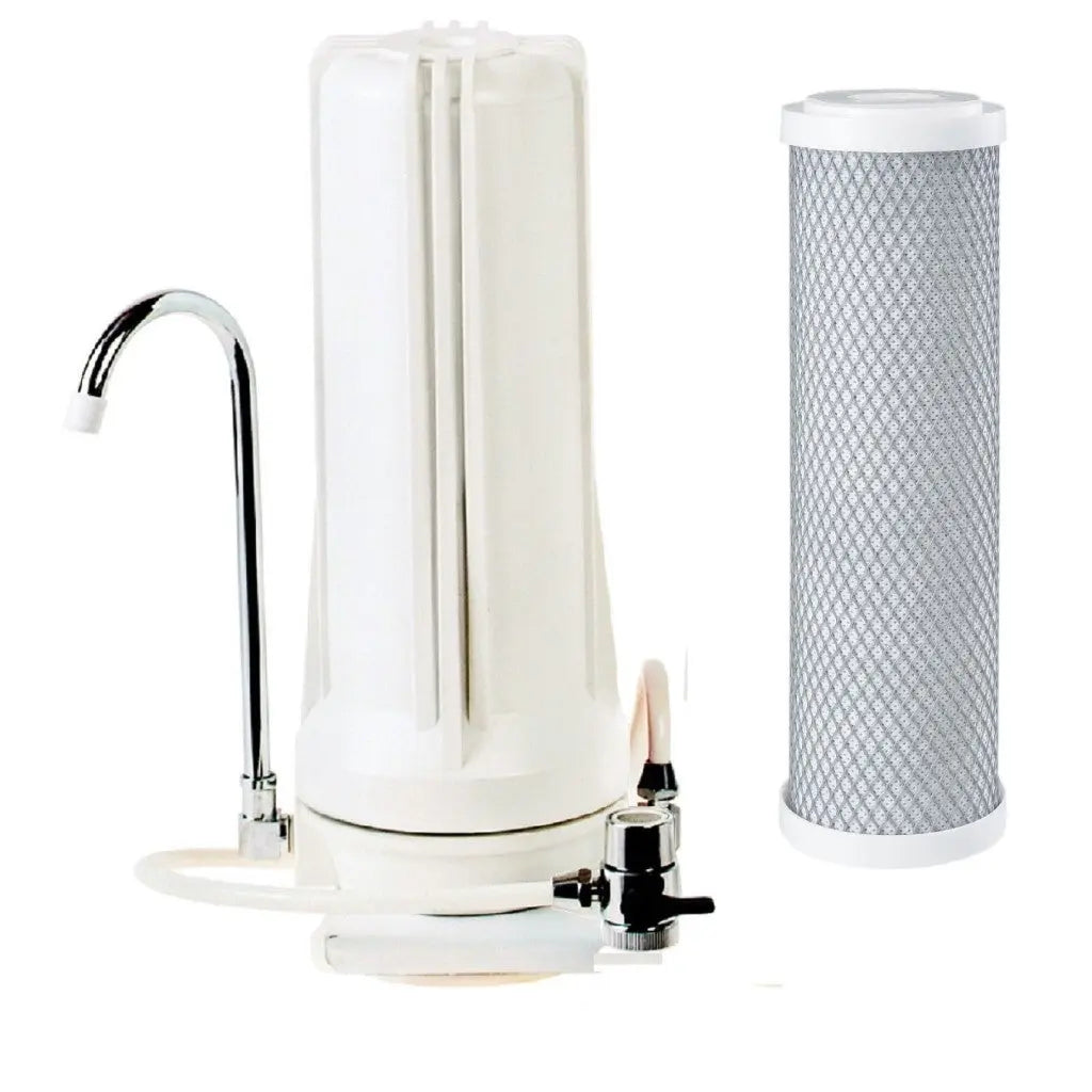 countertop single white carbon filter