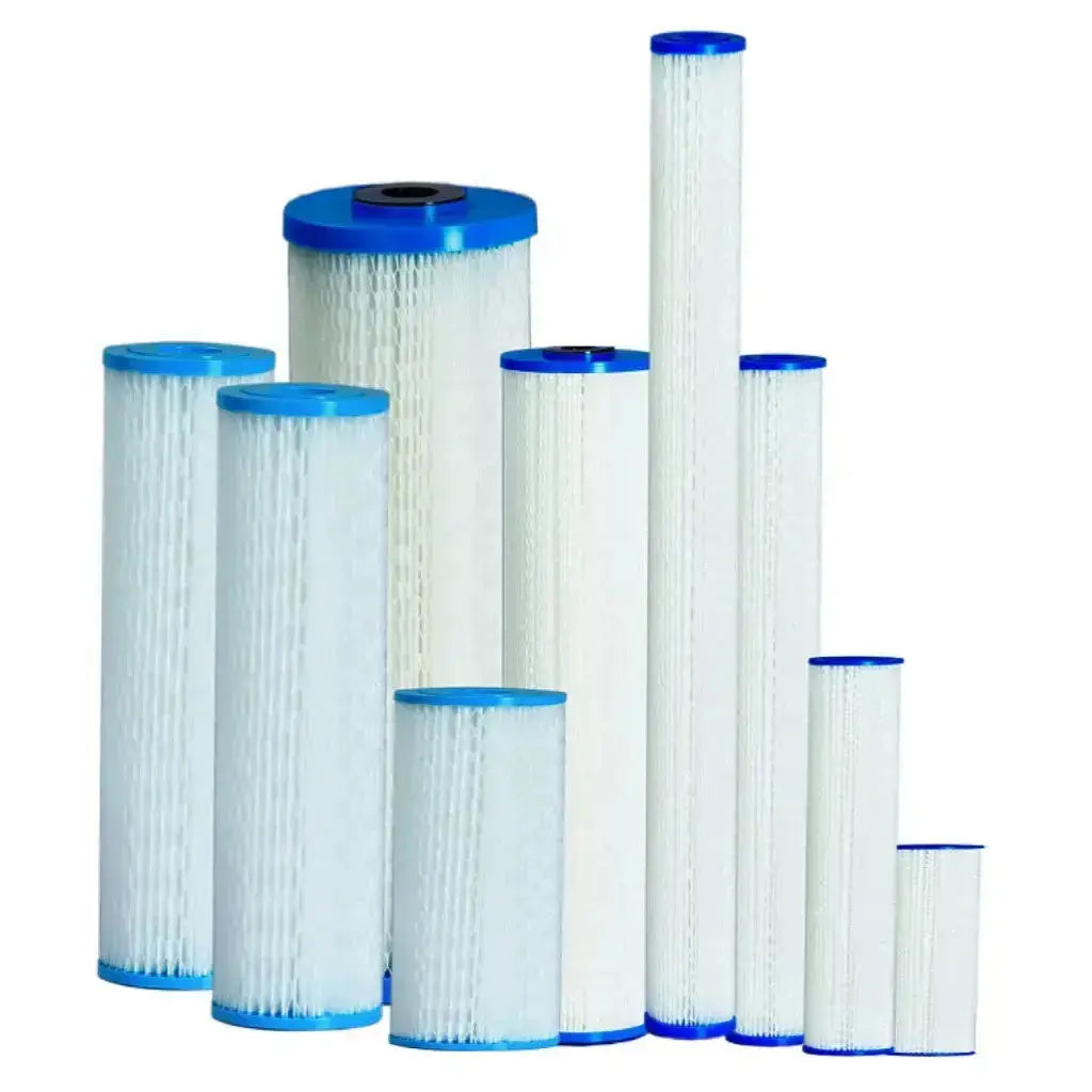 Pleated sediment water filter washable reusable filters