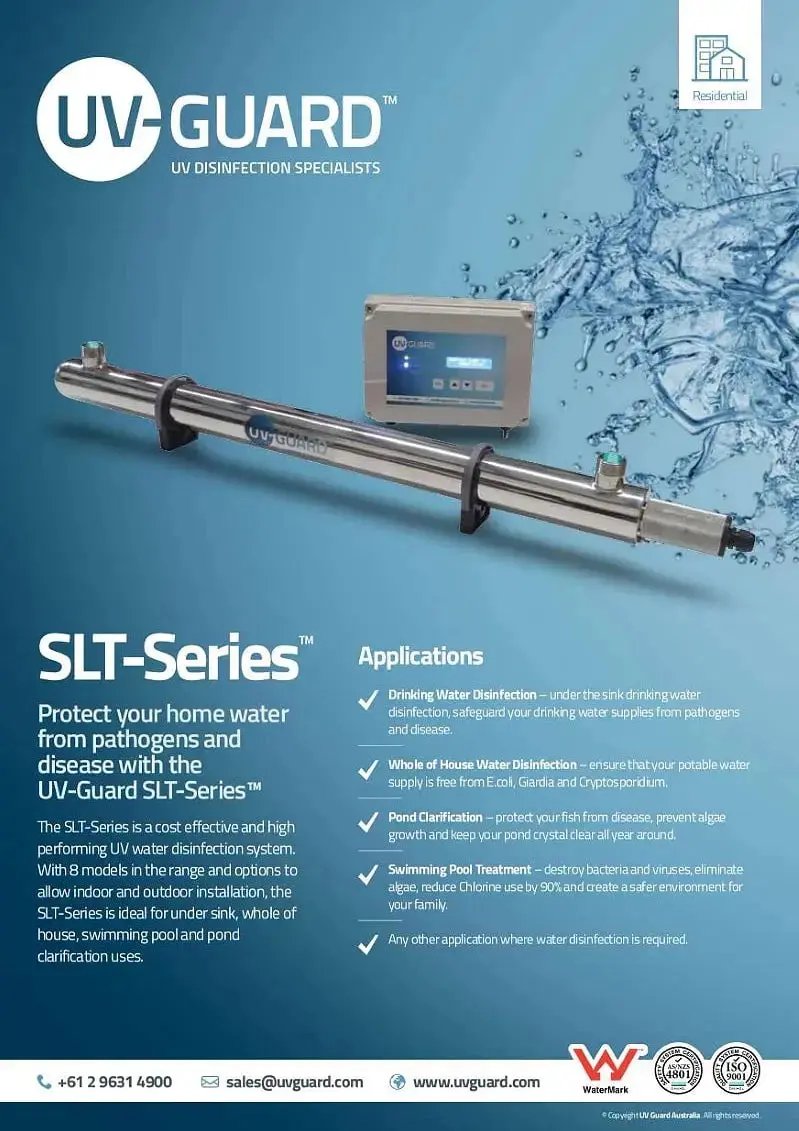 UVG SLT ultra violet UV systems water steriliser brochure