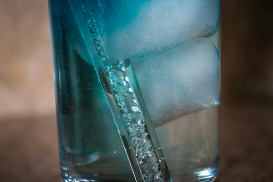 Close up of swirling water that has a blue hue