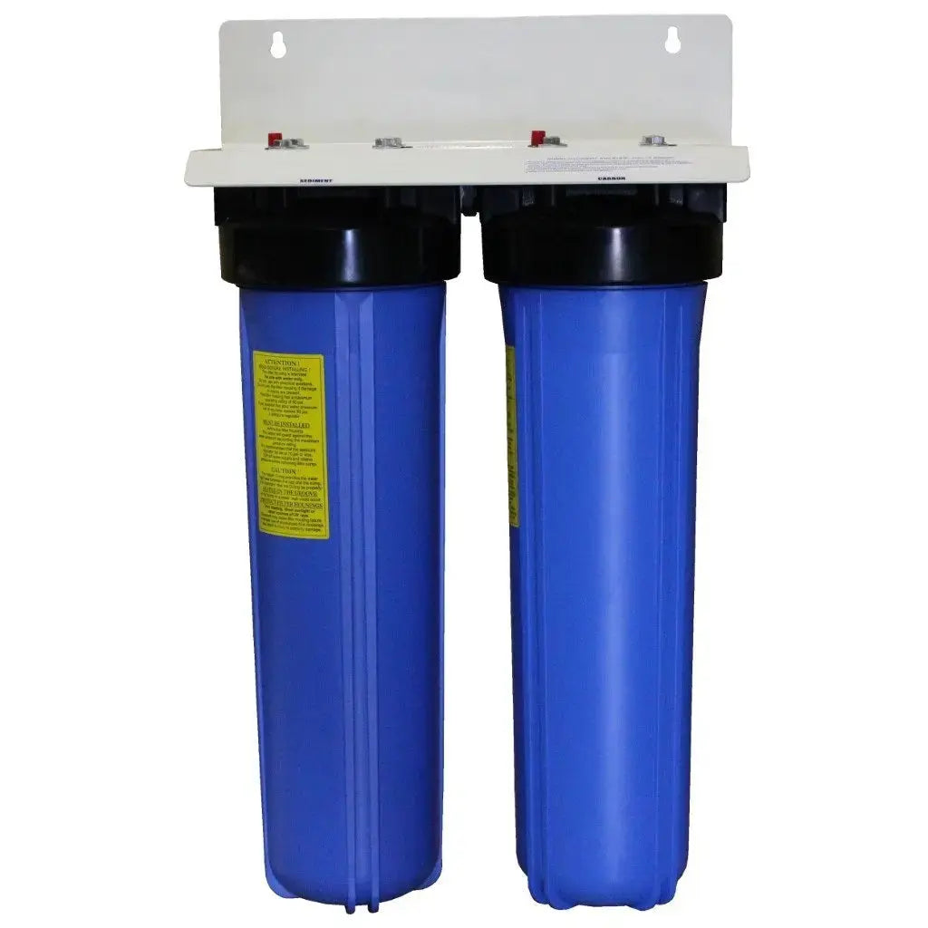Big Blue 20 Inch 20x4.5 Twin Tank With non watermark housings white bracket