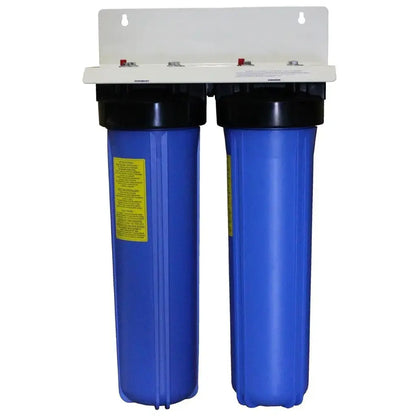 Big Blue 20 Inch 20x4.5 Twin Tank With non watermark housings white bracket