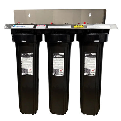 20"x4.5"BB Home Tank Water Filter Stainless Steel + Silver Carbon Filters