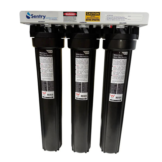 3-Stage 20"x2.5" Filters Triple Whole House Rain Water Rainwater Tank Home Filter Sentry Water Filters