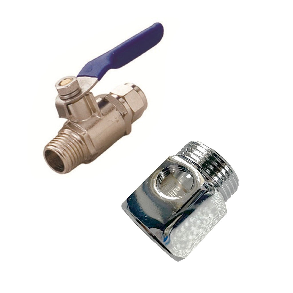 Water Filter Inlet Steel Insert + Ball Valve Tap To 6mm Tube (OD) Sentry Water Filters