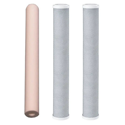 20"x2.5" BB Blue Slim Mains Town Water Filter Cartridges Standard Volume Option
First Filter: Spun Sediment
Second Filter: Standard Volume Carbon Block
Third Filter: Standard Volume Carbon Block
 Sentry Water Filters