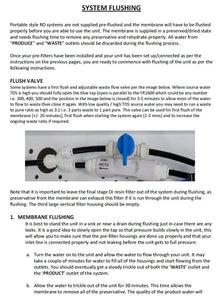 Reverse Osmosis Quick-Fit Manual First Flush RO Waste Restriction Valve instruction sheet Sentry Water Filters