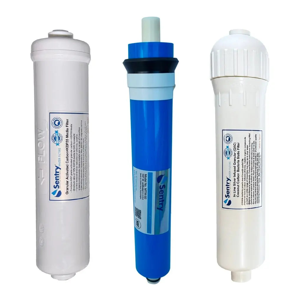 HRO 3NJ premium hand-held high volume silver infused antibacterial reverse osmosis replacement filter pack with sentry membrane