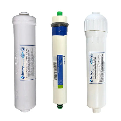 HRO 3NJ premium hand-held high volume silver infused antibacterial reverse osmosis replacement filter pack with pentek membrane