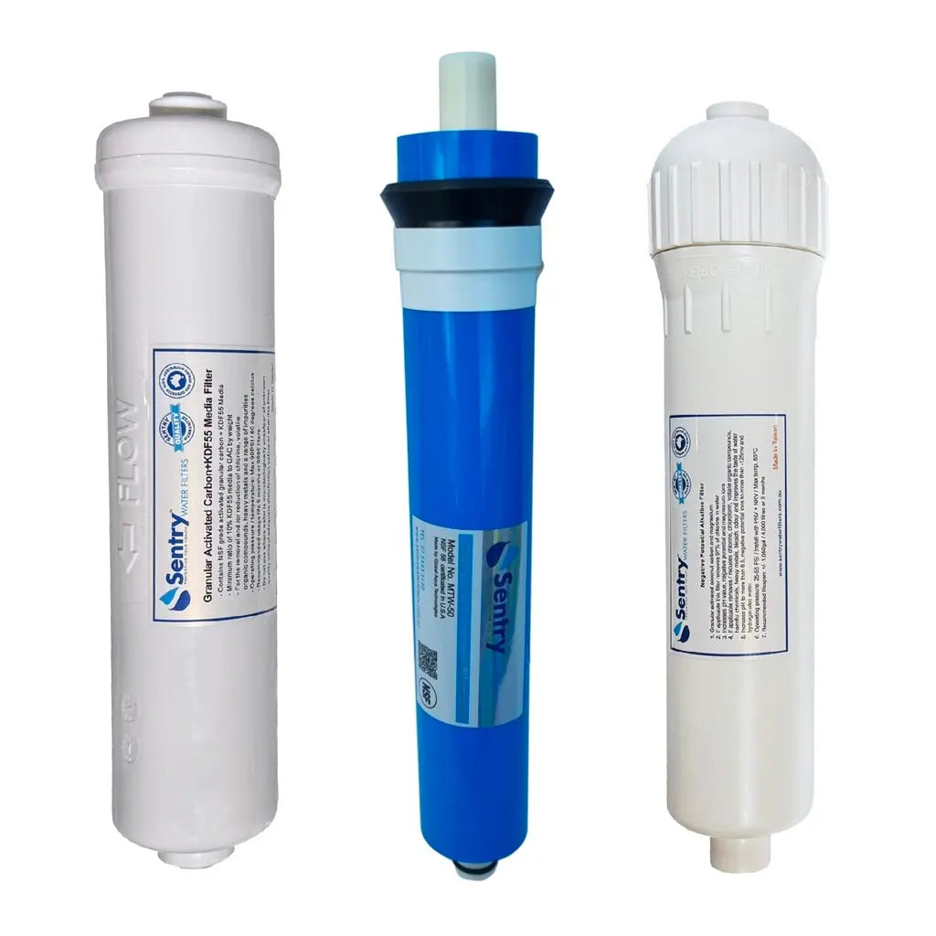 HRO 3AJ premium hand-held high volume alkalising reverse osmosis replacement filter pack with sentry membrane