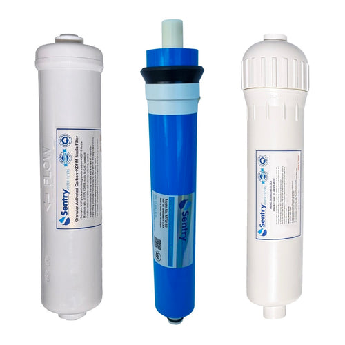 HRO 3DJ premium hand-held high volume reverse osmosis replacement filter pack with membrane and one DI resin cartridge