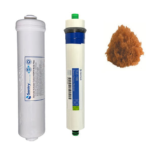 HRO 3DJ premium hand-held high volume reverse osmosis replacement filter pack with pentek membrane and one DI resin refill