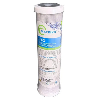 High Volume Matrikx Carbon Block Water Filter + Spun Sediment Particle Filters