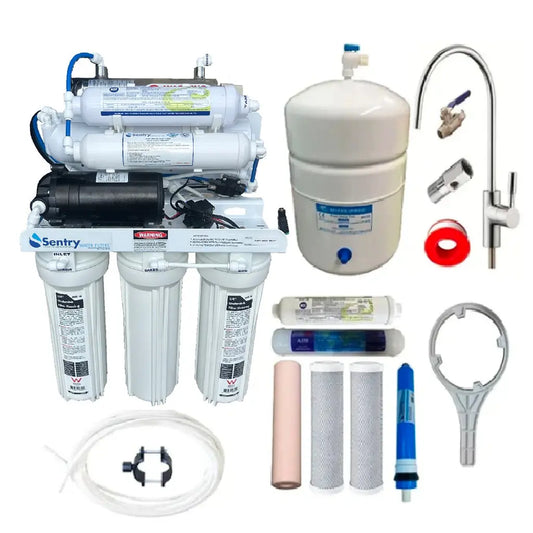 Reverse Osmosis 7-Stage Water Filter UV + RO Booster Pump + Filters ROP-7-MGU