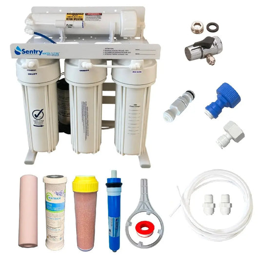 Aquarium Reverse Osmosis Water Filters Fish 200GPD RO DI Filter + Pump Portable ROPS4-DJ Sentry Water Filters