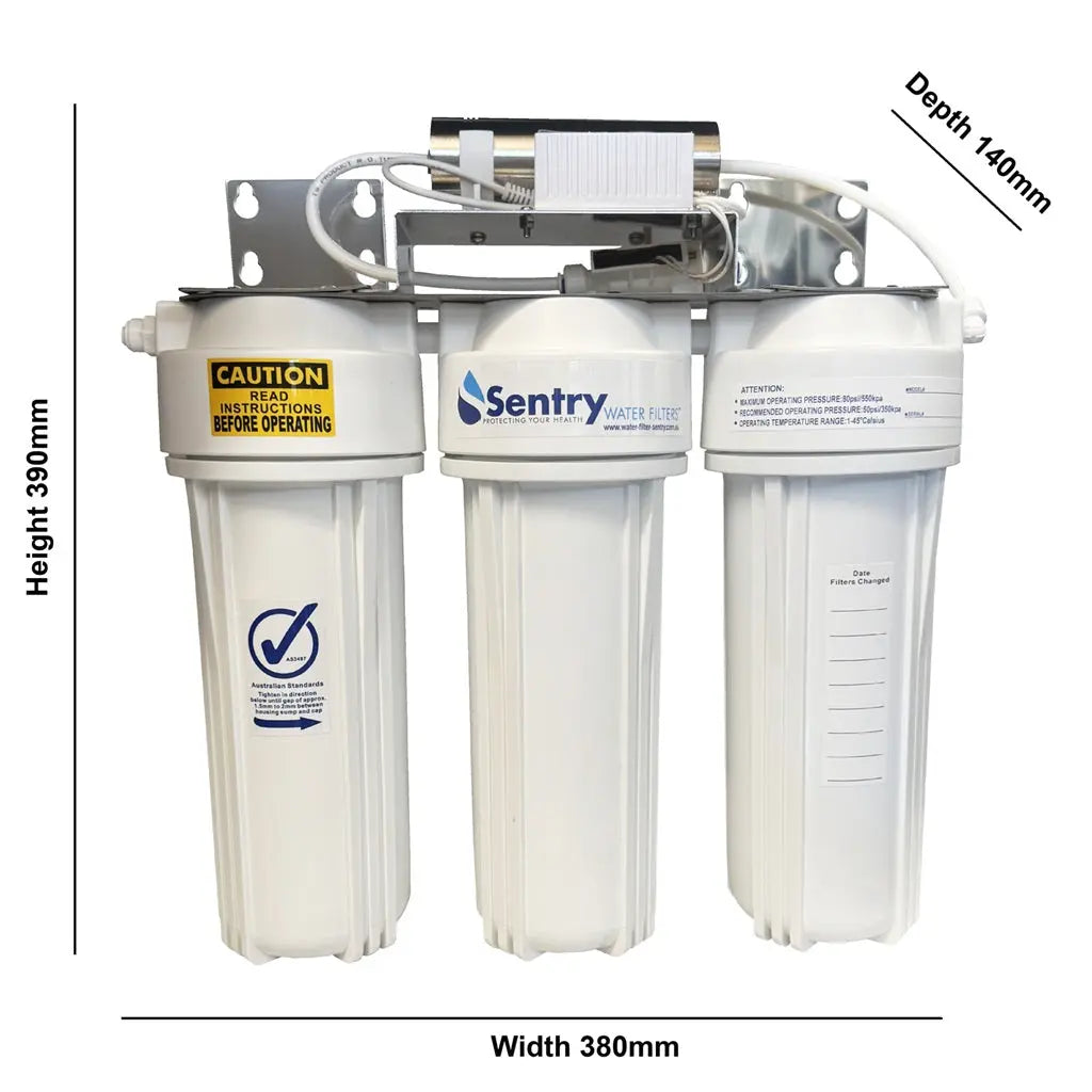 10"x2.5" Triple LED UV system non housings Dimensions