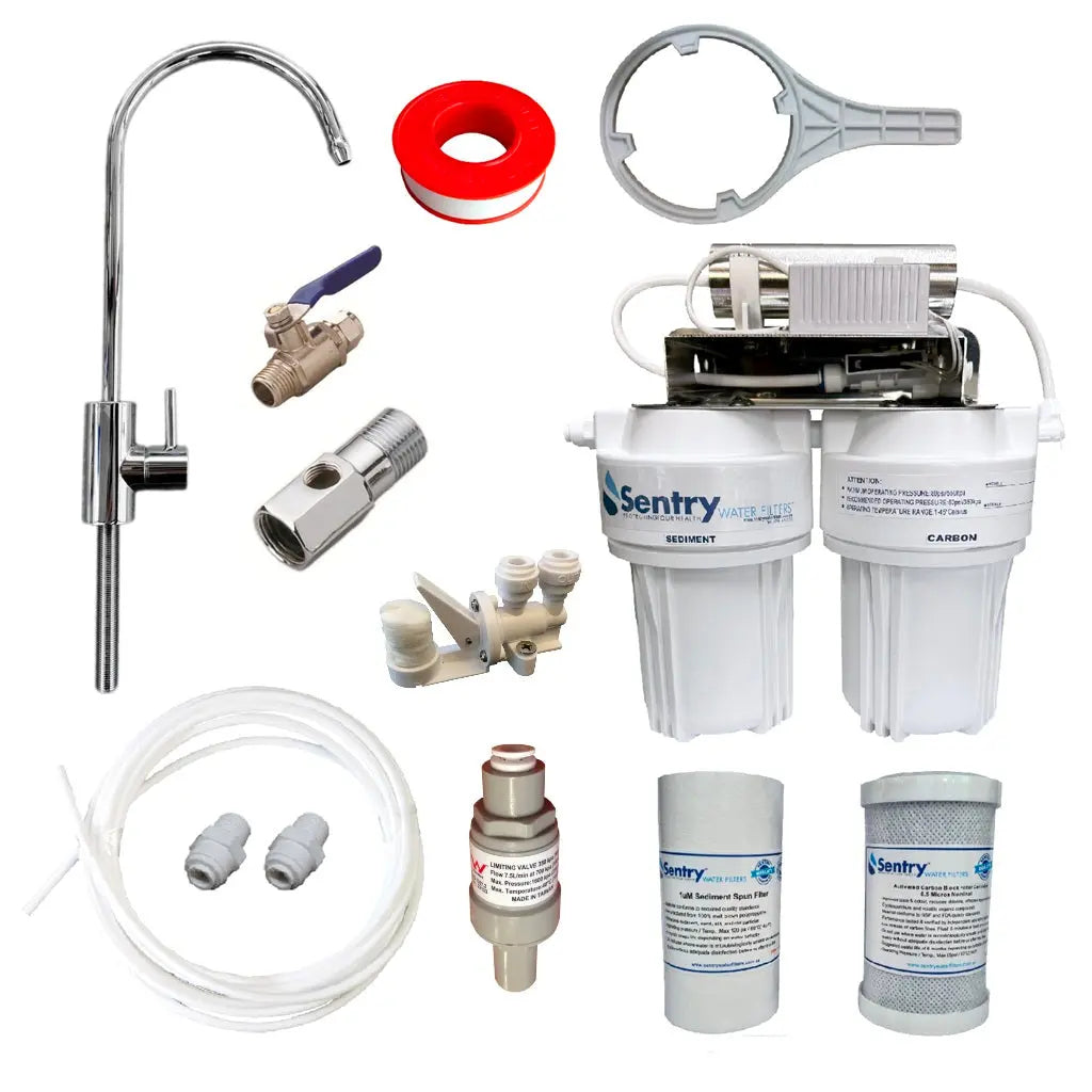 Sentry Water Filters compact 12v LED UV system 4 LPM with Leak stop and Pressure reduction valve