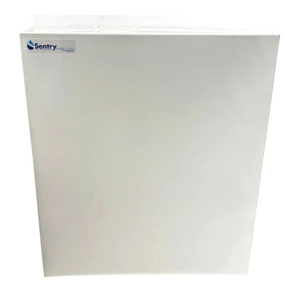 Big Blue Whole House Home Mains Water Filter System 20"X4.5" front view of triple Bb protective cover Sentry Water Filters