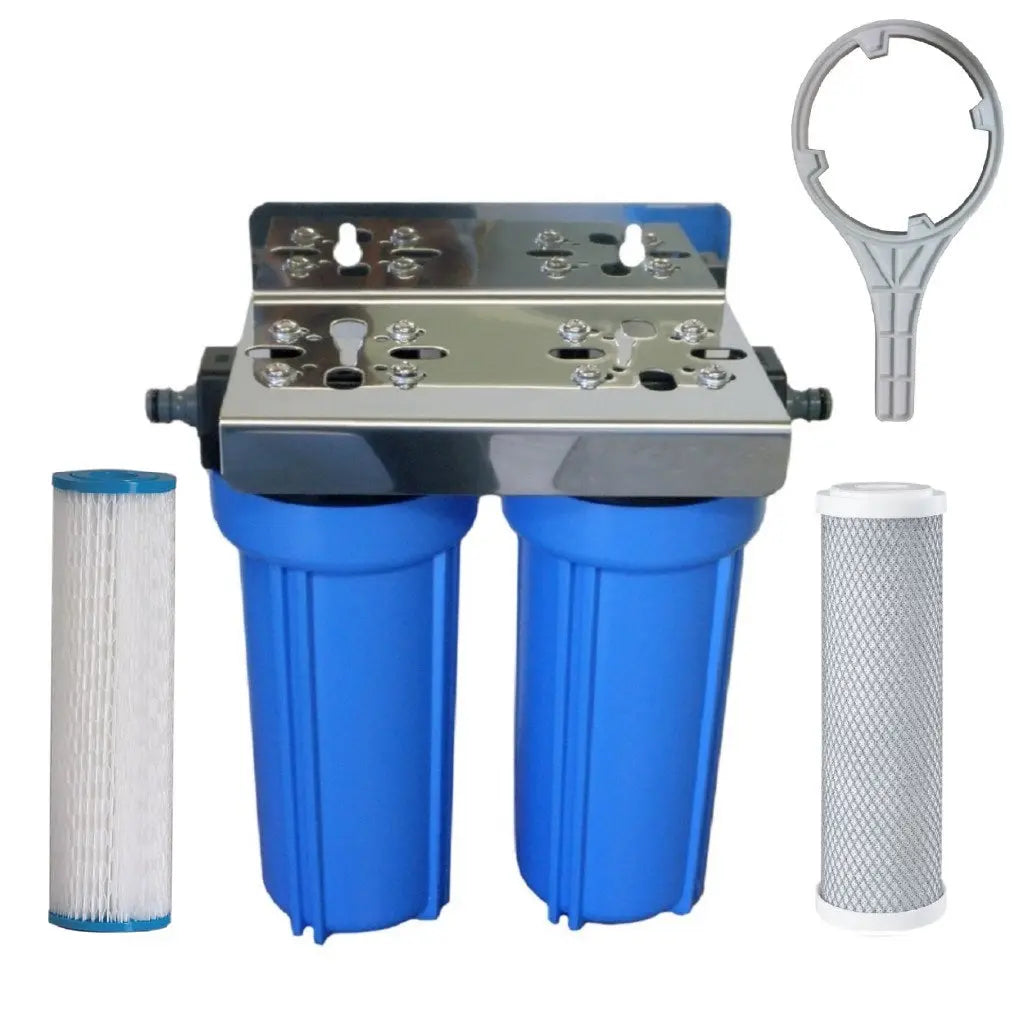 Heavy Duty Caravan Water Filter Boat Camping | Sediment + Carbon Filters CVH-2