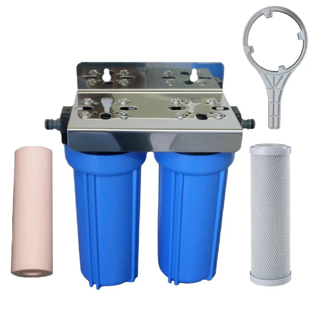 Heavy Duty Caravan Water Filter Boat Camping | Sediment + Carbon Filters CVH-2