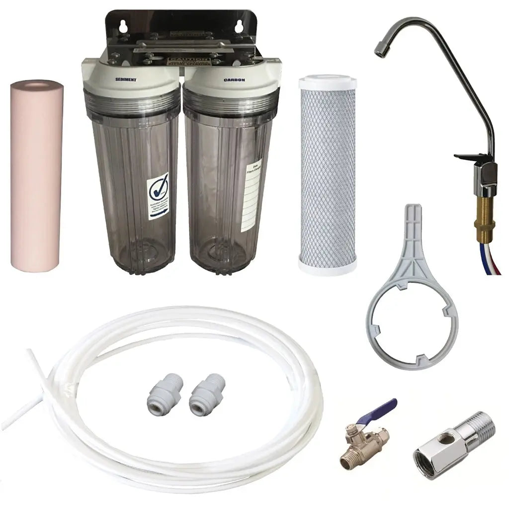 Vented Tap Dual Under Sink Clear Filter Housings Chemical Water Filters Sentry Water Filters