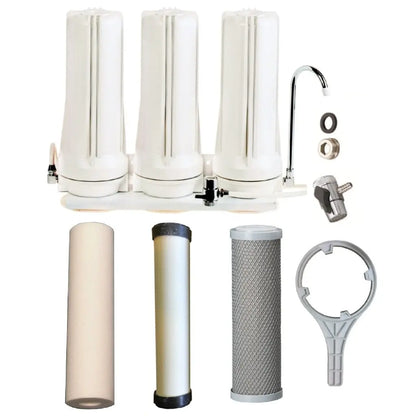 Tank Water White Triple Benchtop Countertop | Three Stage Counter Benchtop Sentry Water Filters