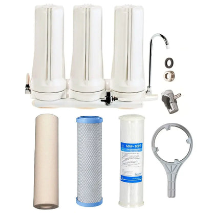 Tank Water White Triple Benchtop Countertop | Three Stage Counter Benchtop Sentry Water Filters