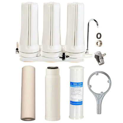 Tank Water White Triple Benchtop Countertop | Three Stage Counter Benchtop Sentry Water Filters