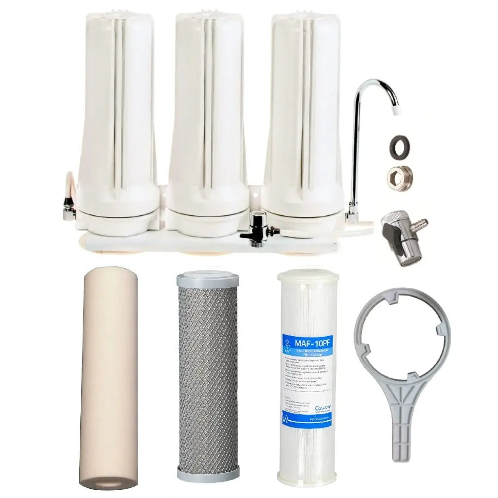 Tank Water White Triple Benchtop Countertop | Three Stage Counter Benchtop Sentry Water Filters