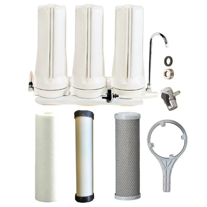 Tank Water White Triple Benchtop Countertop | Three Stage Counter Benchtop Sentry Water Filters