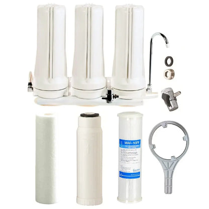 Tank Water White Triple Benchtop Countertop | Three Stage Counter Benchtop Sentry Water Filters