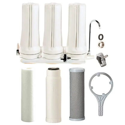 Tank Water White Triple Benchtop Countertop | Three Stage Counter Benchtop Sentry Water Filters