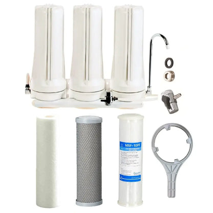 Tank Water White Triple Benchtop Countertop | Three Stage Counter Benchtop Sentry Water Filters