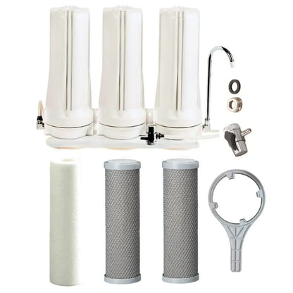 Tank Water White Triple Benchtop Countertop | Three Stage Counter Benchtop Sentry Water Filters