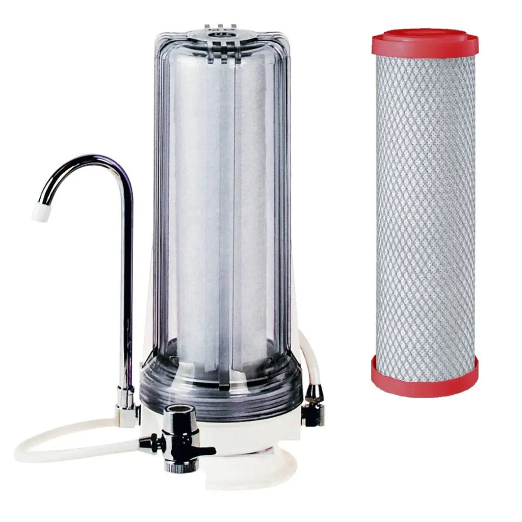 White Countertop Carbon Chlorine Fluoride Filter Sentry Water Filters
single clear housing fluoride chloramine reduction carbon block 0.5 micron