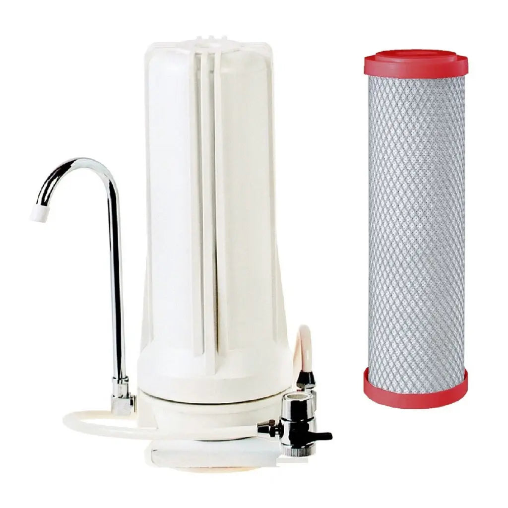 White Countertop Carbon Chlorine Fluoride Filter Sentry Water Filters
single white housing fluoride chloramine reduction carbon block